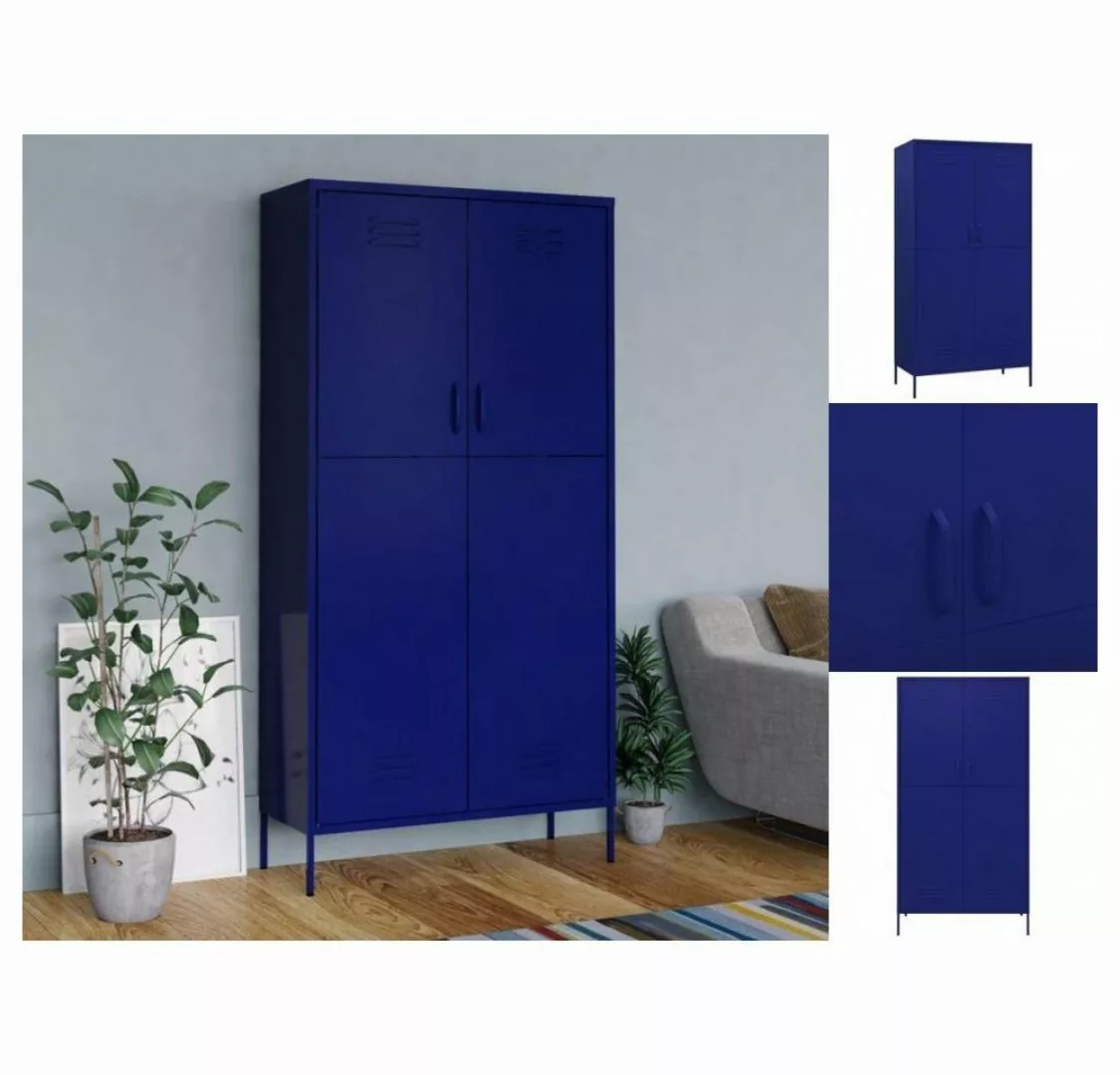 vidaXL Kleiderschrank Kleiderschrank Marineblau 90x50x180 cm Stahl günstig online kaufen