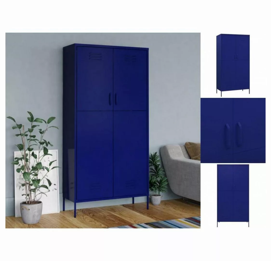 vidaXL Spind Kleiderschrank Spind Marineblau 90x50x180 cm Stahl günstig online kaufen