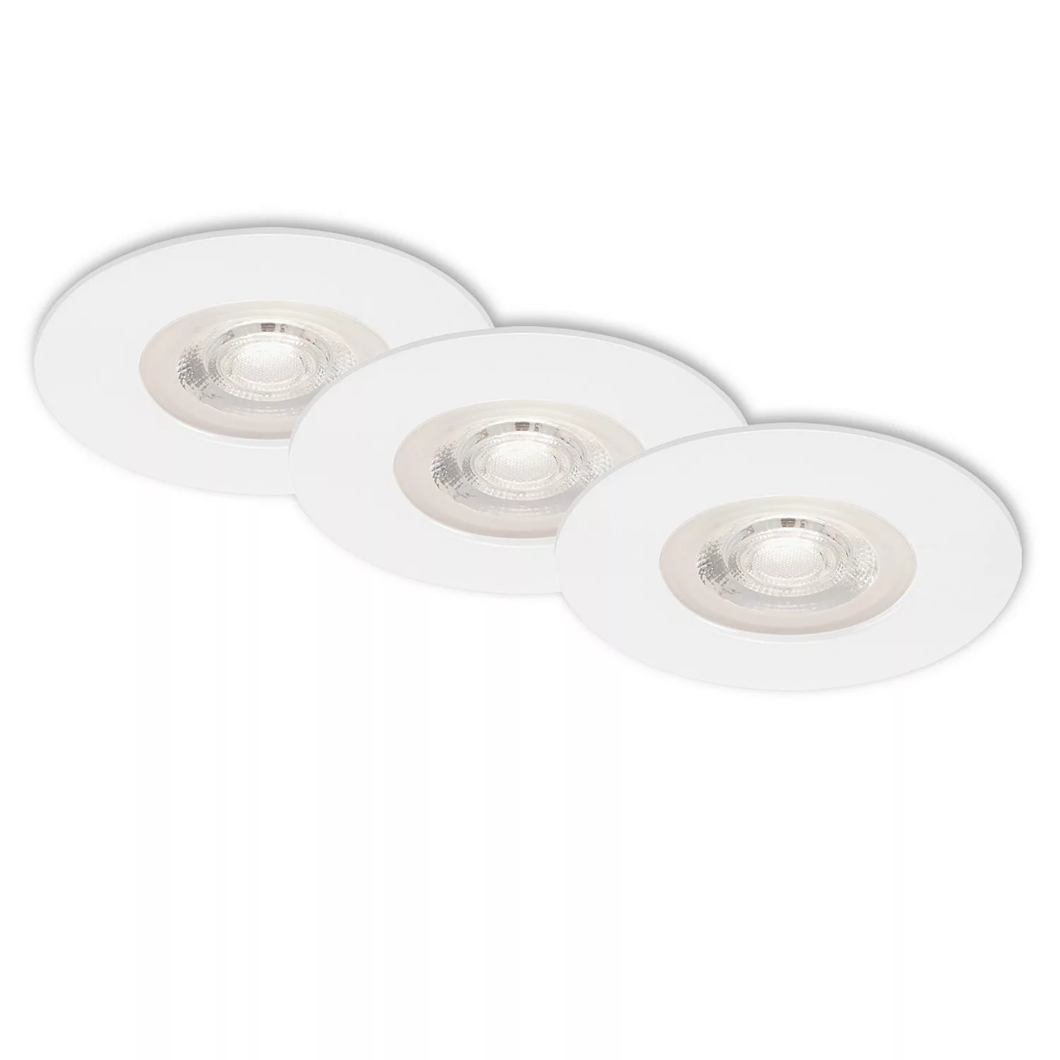 Brilo LED-Einbauleuchte Kulana 3er-Set Dimmbar Weiß günstig online kaufen