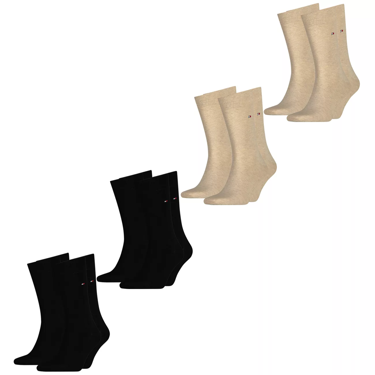 Tommy Hilfiger Herrensocken Classic Business Socken Logo Baumwolle - 4er 6e günstig online kaufen
