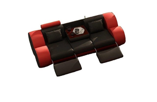 JVmoebel Sofa 3 Sitzer Multifunktion Designer Leder Couch Polster Sofas Cou günstig online kaufen