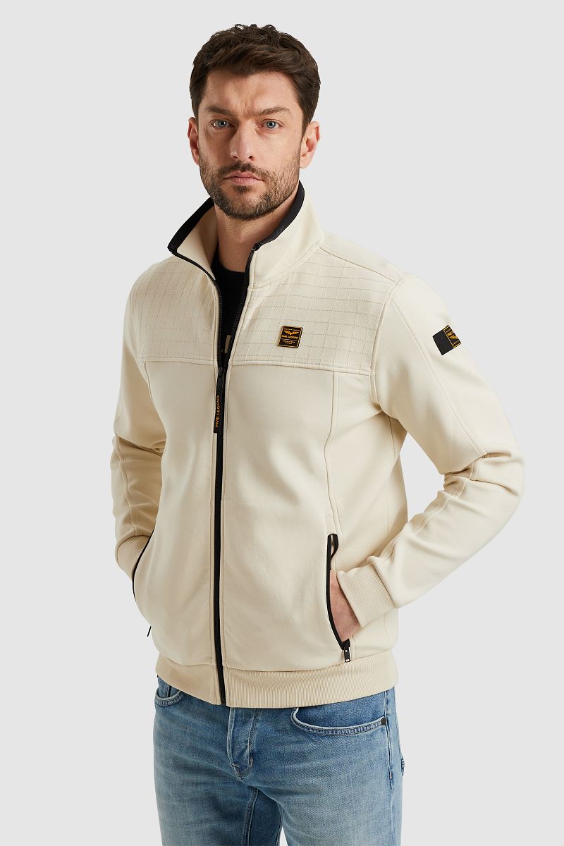 PME Legend Strickjacke Spacer Ecru - Größe L günstig online kaufen