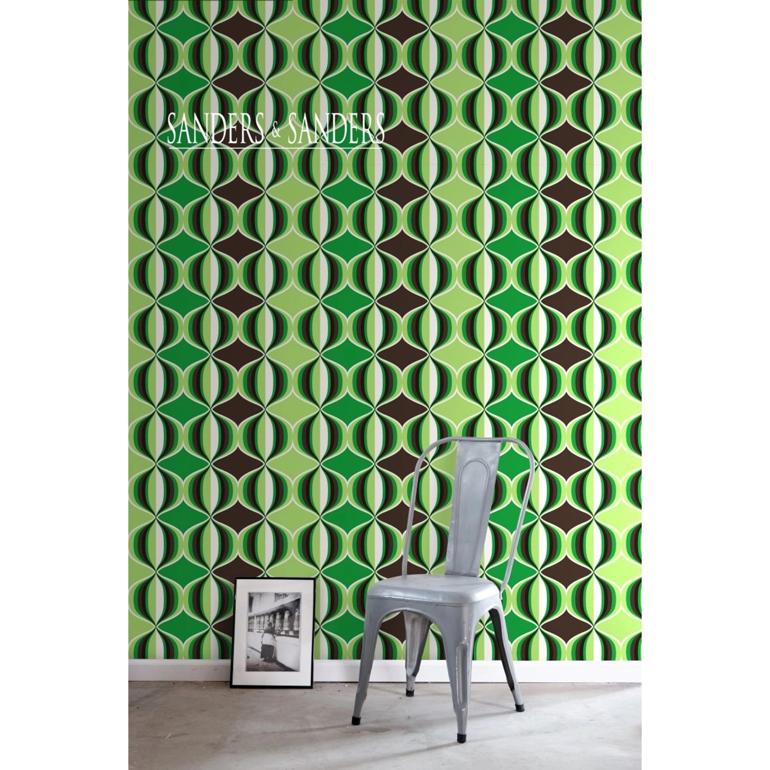 Sanders & Sanders Tapete Grafisches Muster Grün 53 cm x 10,05 m 935230 günstig online kaufen