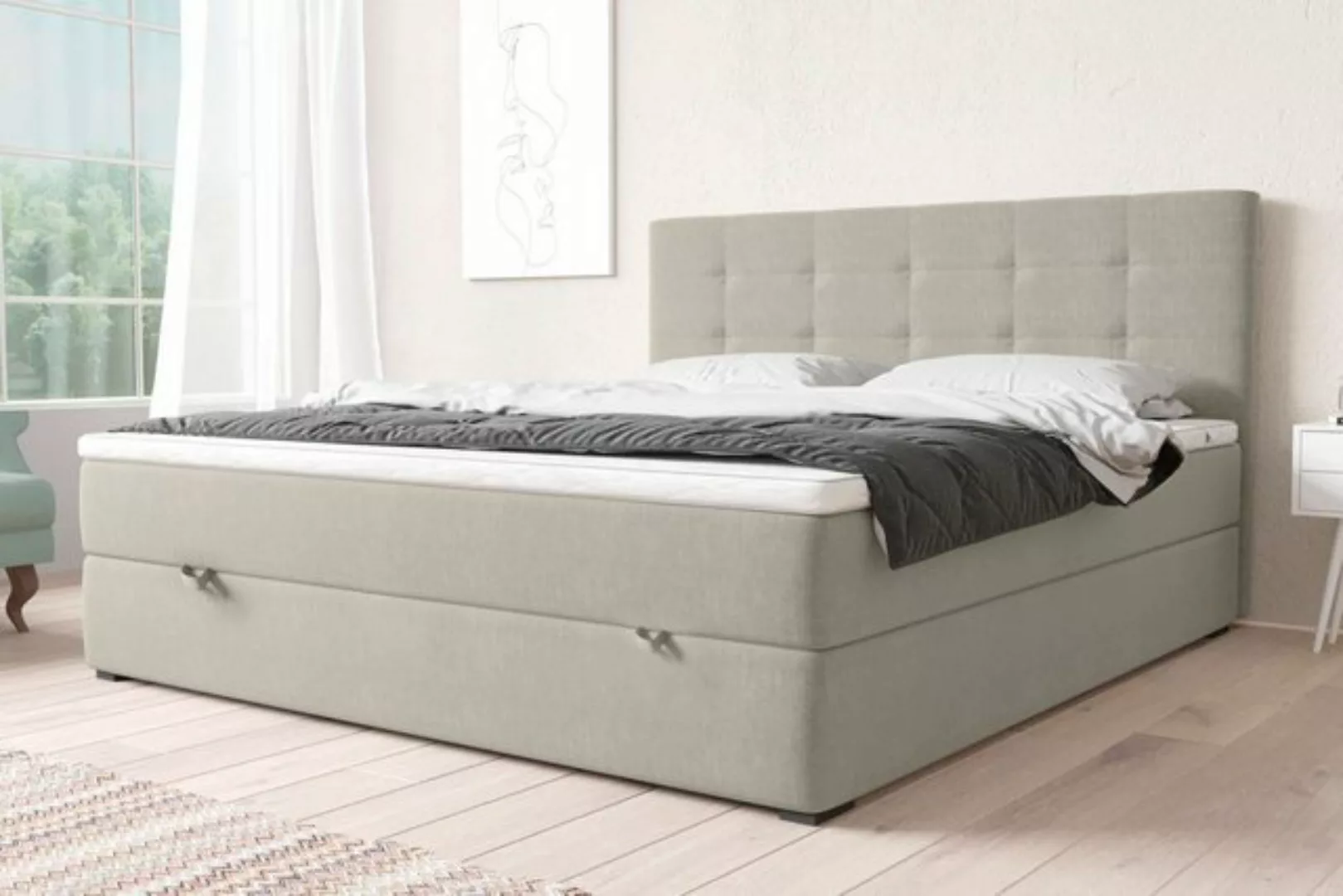 Stylefy Boxspringbett Pluto (Schlafzimmerbett, Bett), gepolstert günstig online kaufen