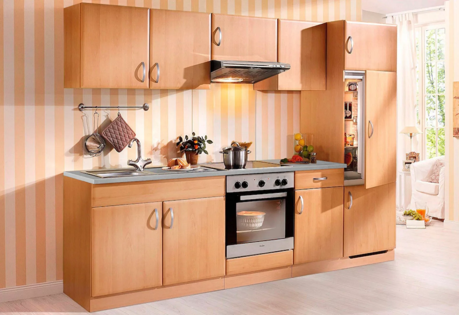 wiho Küchen Küchenzeile "Prag", mit E-Geräten, Breite 270 cm günstig online kaufen