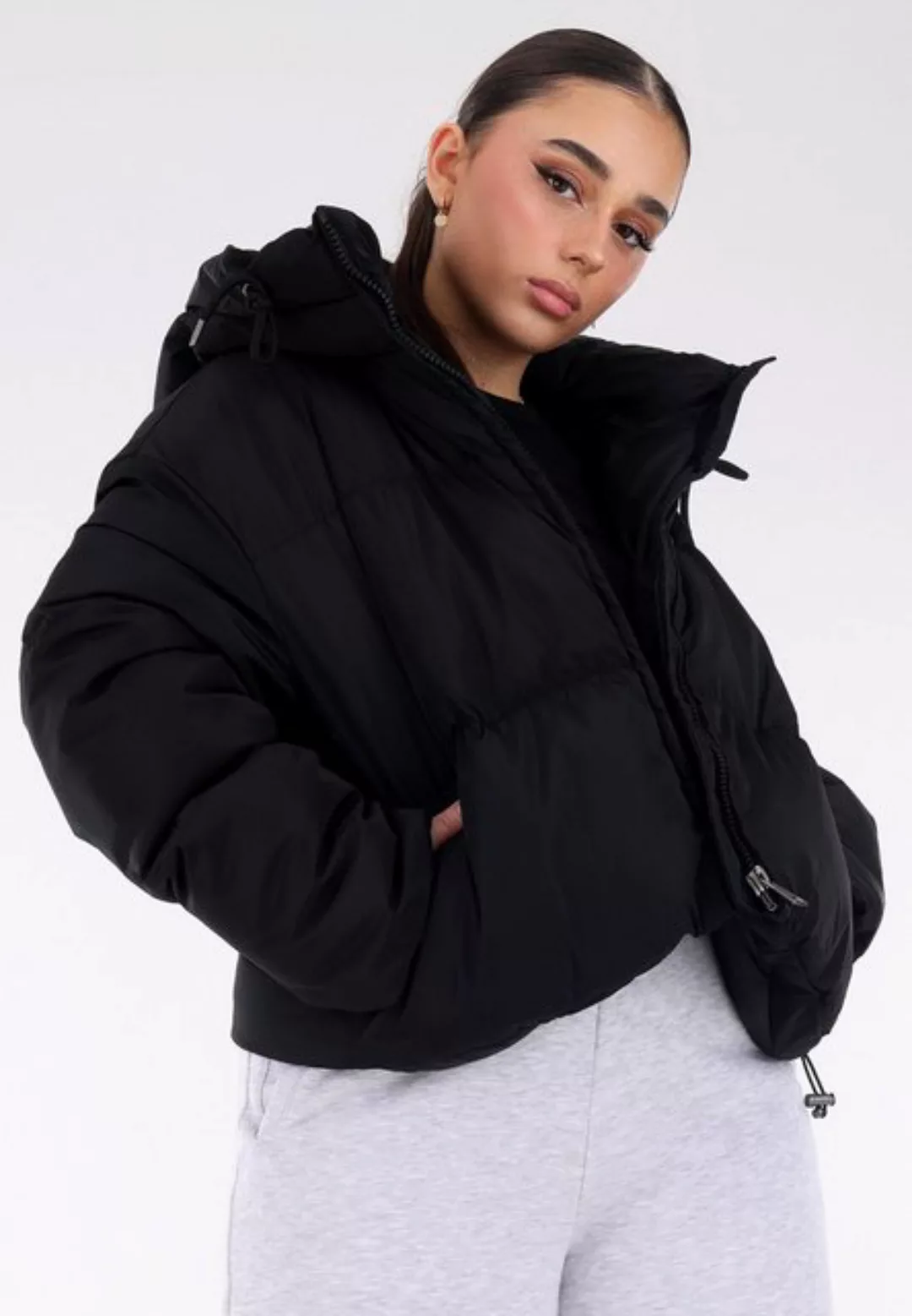 YC Fashion & Style Steppjacke "Wattierte Kurzjacke mit Kapuze" Basic günstig online kaufen