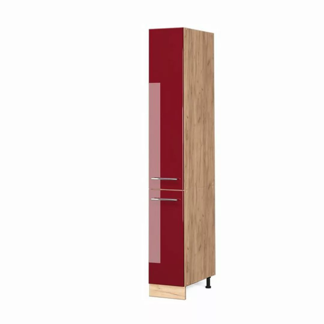 Vicco Hochschrank Fame-Line, Bordeaux Hochglanz/Goldkraft Eiche, 30 cm günstig online kaufen