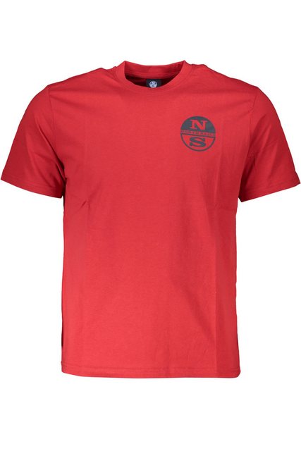 North Sails T-Shirt Herren Kurzarm T-Shirt Rot mit Druck und Rundhals - günstig online kaufen