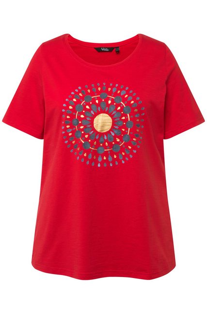 Ulla Popken Rundhalsshirt T-Shirt Mandala A-Linie Rundhals Halbarm günstig online kaufen