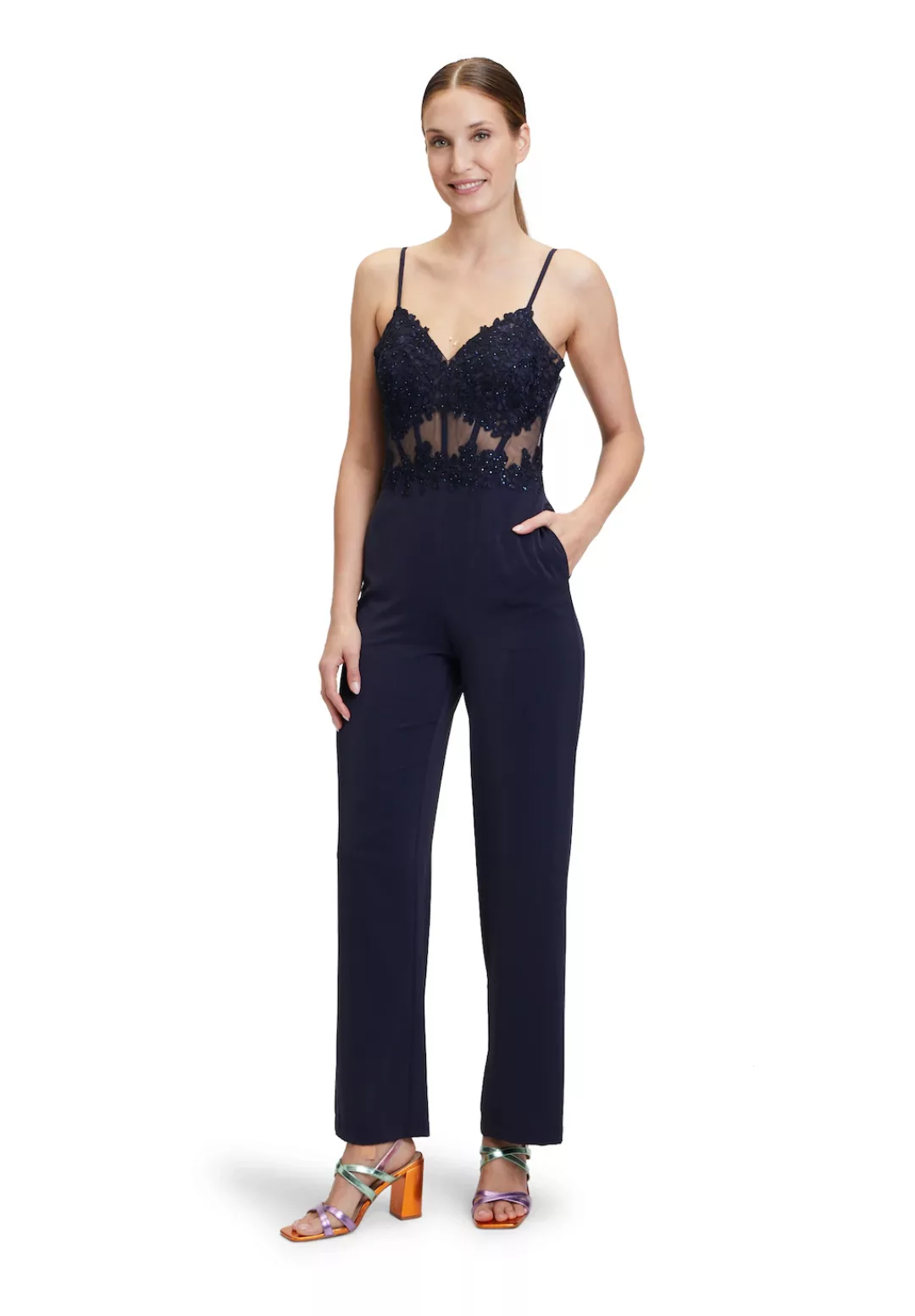 Vera Mont Overall "Vera Mont Jumpsuit mit Patches", (1 tlg.), Transparent günstig online kaufen