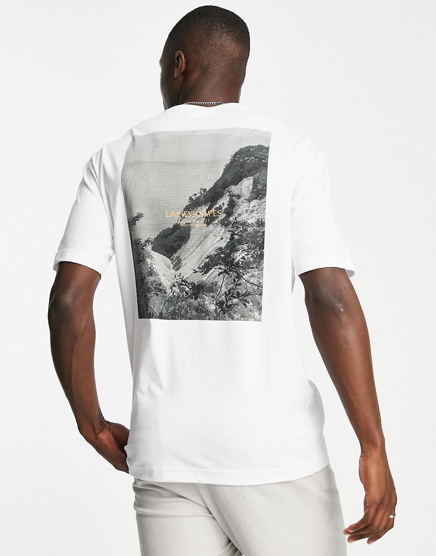 Selected Homme – Weit geschnittenes T-Shirt aus Bio-Baumwolle in Weiß mit L günstig online kaufen