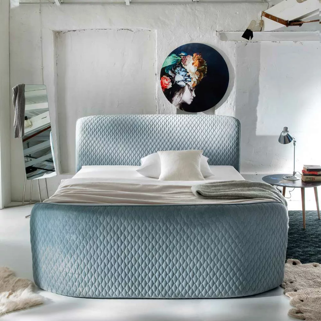 Polster Bett in Mintgrün Microfaser 180x200 cm günstig online kaufen