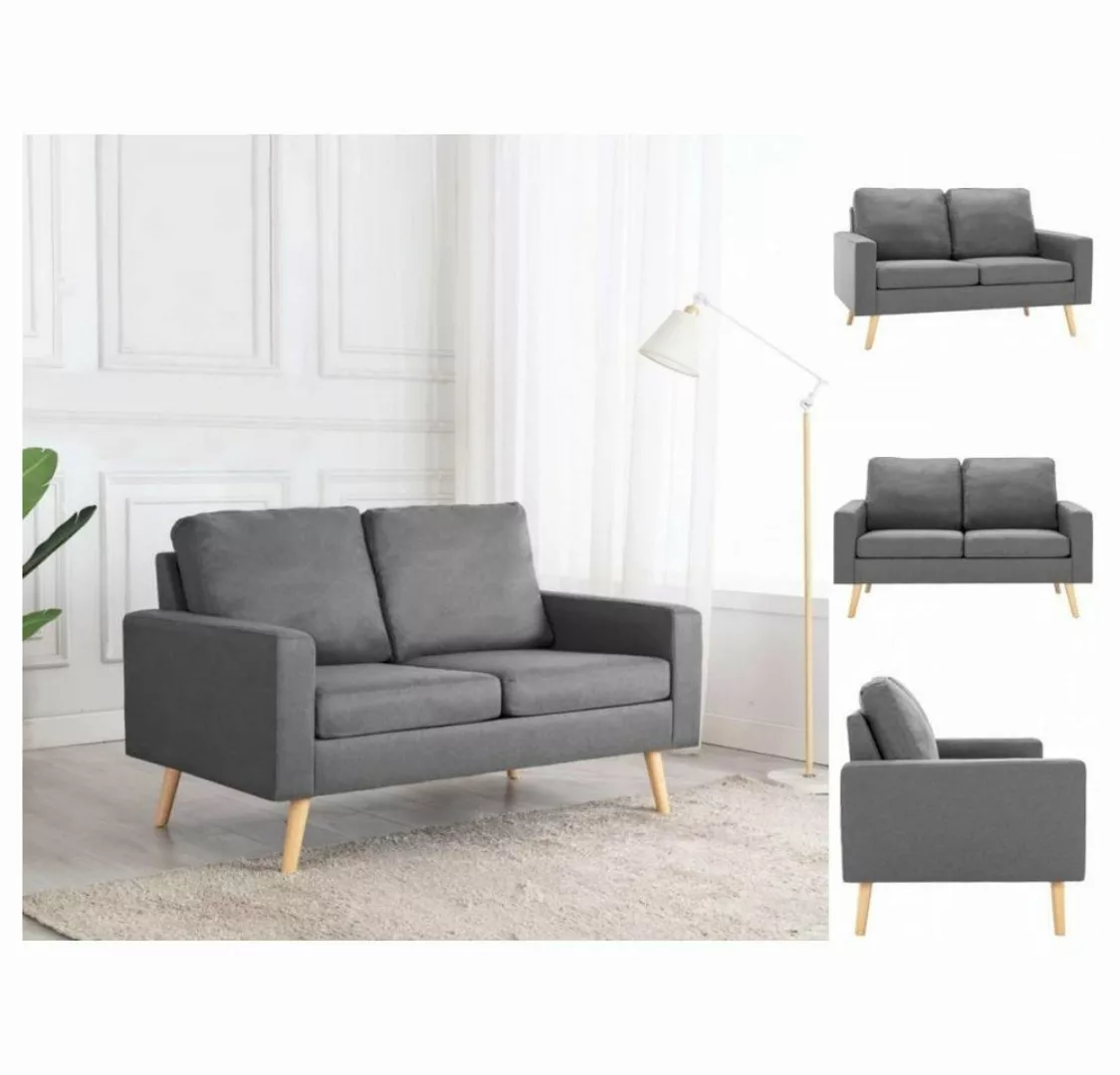 vidaXL Sofa 2-Sitzer-Sofa Hellgrau Stoff Couch günstig online kaufen