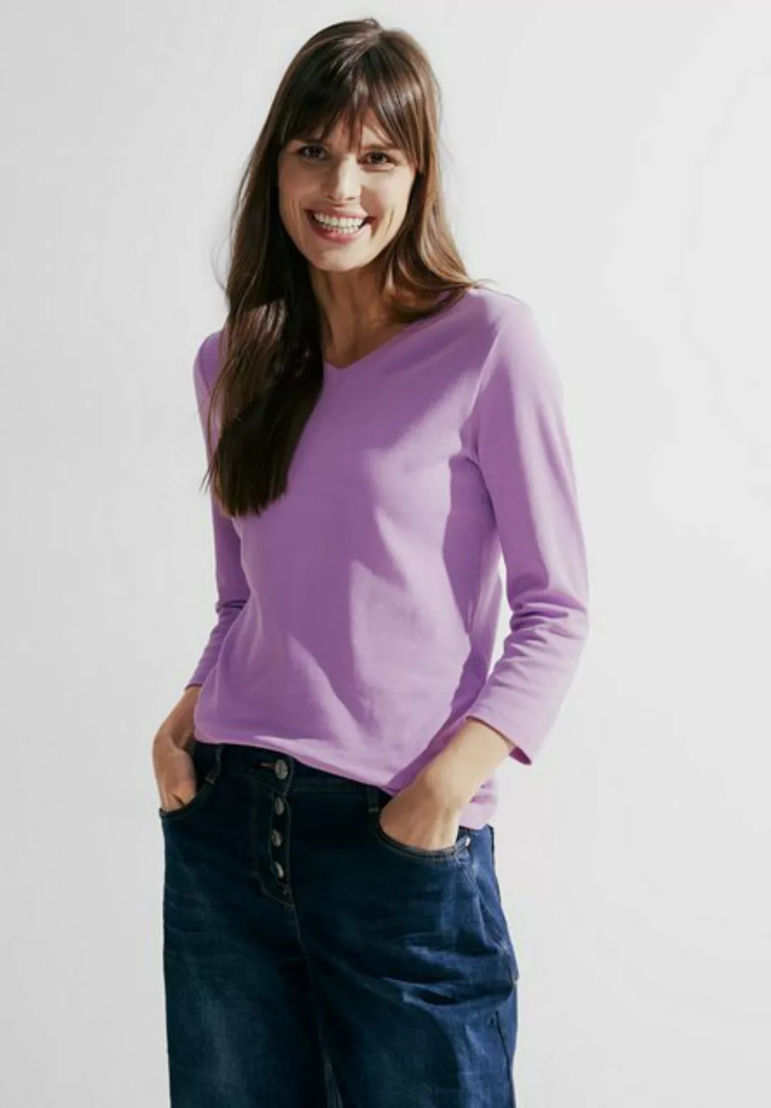 Cecil V-Shirt aus reiner Baumwolle günstig online kaufen