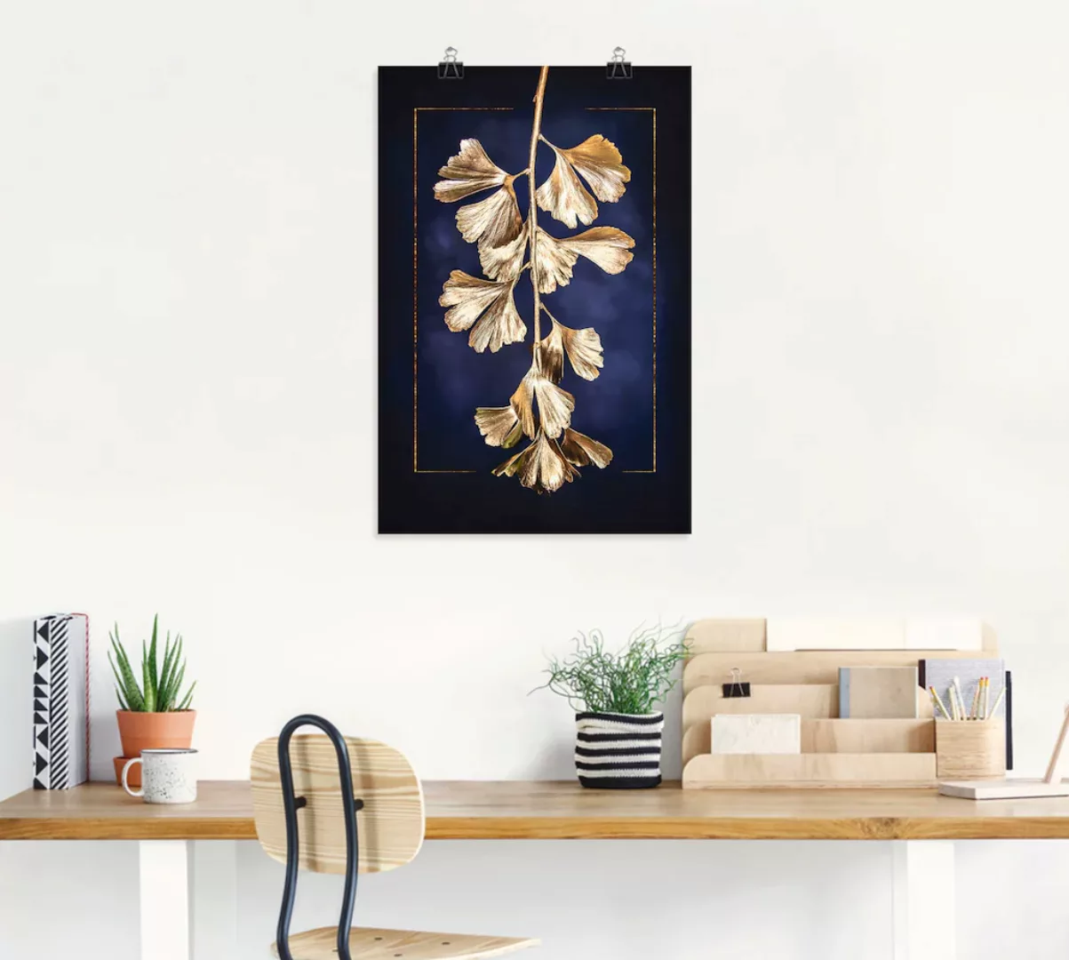 Artland Wandbild »Goldener Gingko«, Blätterbilder, (1 St.), als Leinwandbil günstig online kaufen
