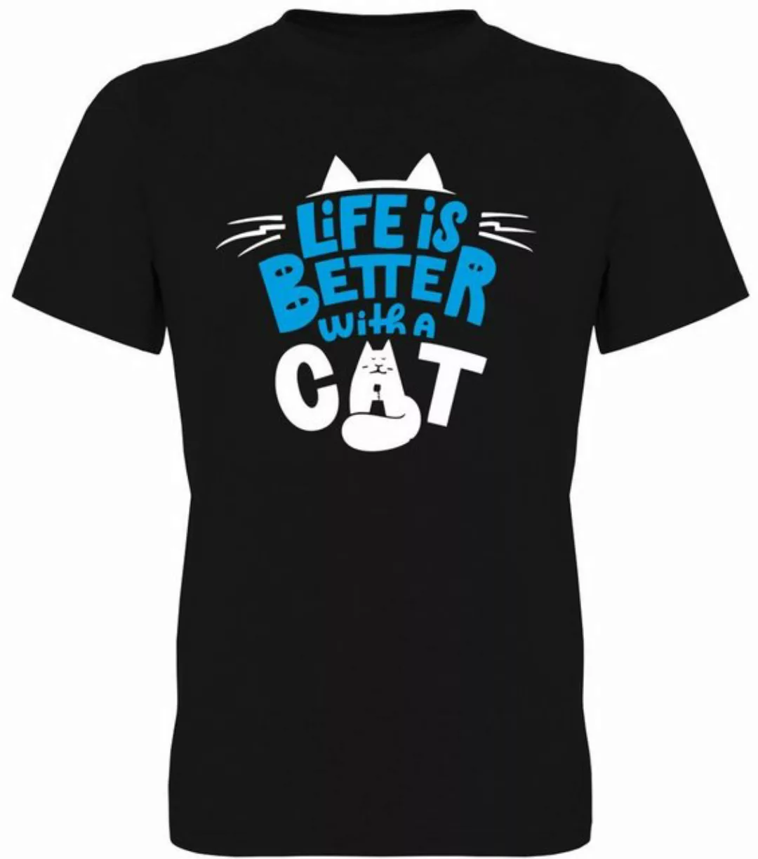 G-graphics T-Shirt Life is better with a Cat Herren T-Shirt, mit Frontprint günstig online kaufen