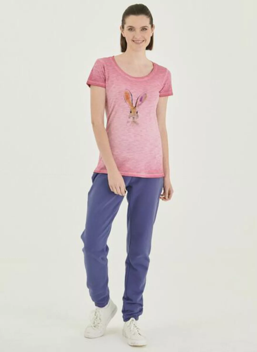 Garment Dyed T-shirt Aus Bio-baumwolle Mit Hase-print günstig online kaufen