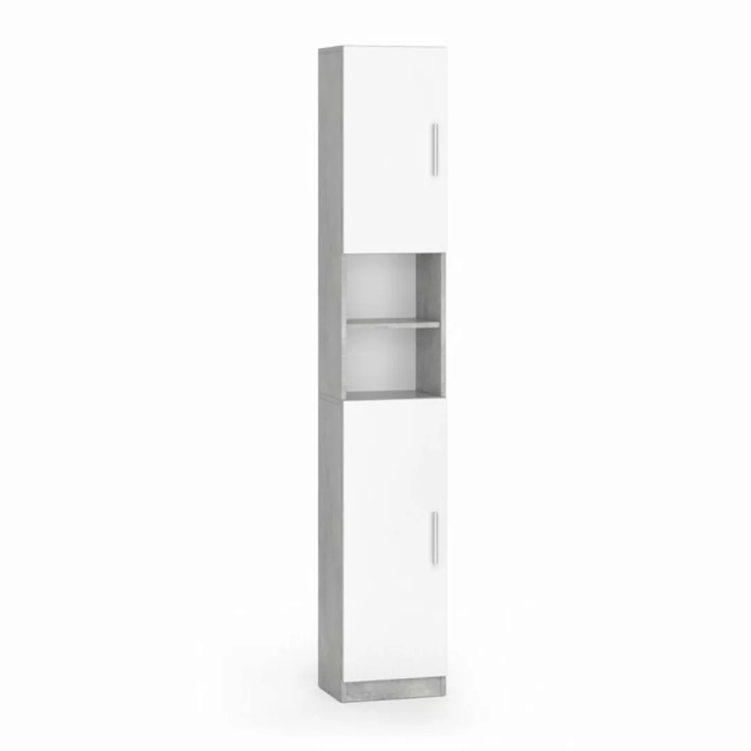 Vicco Hochschrank Luis, Weiß/Beton, 32 x 190 cm günstig online kaufen