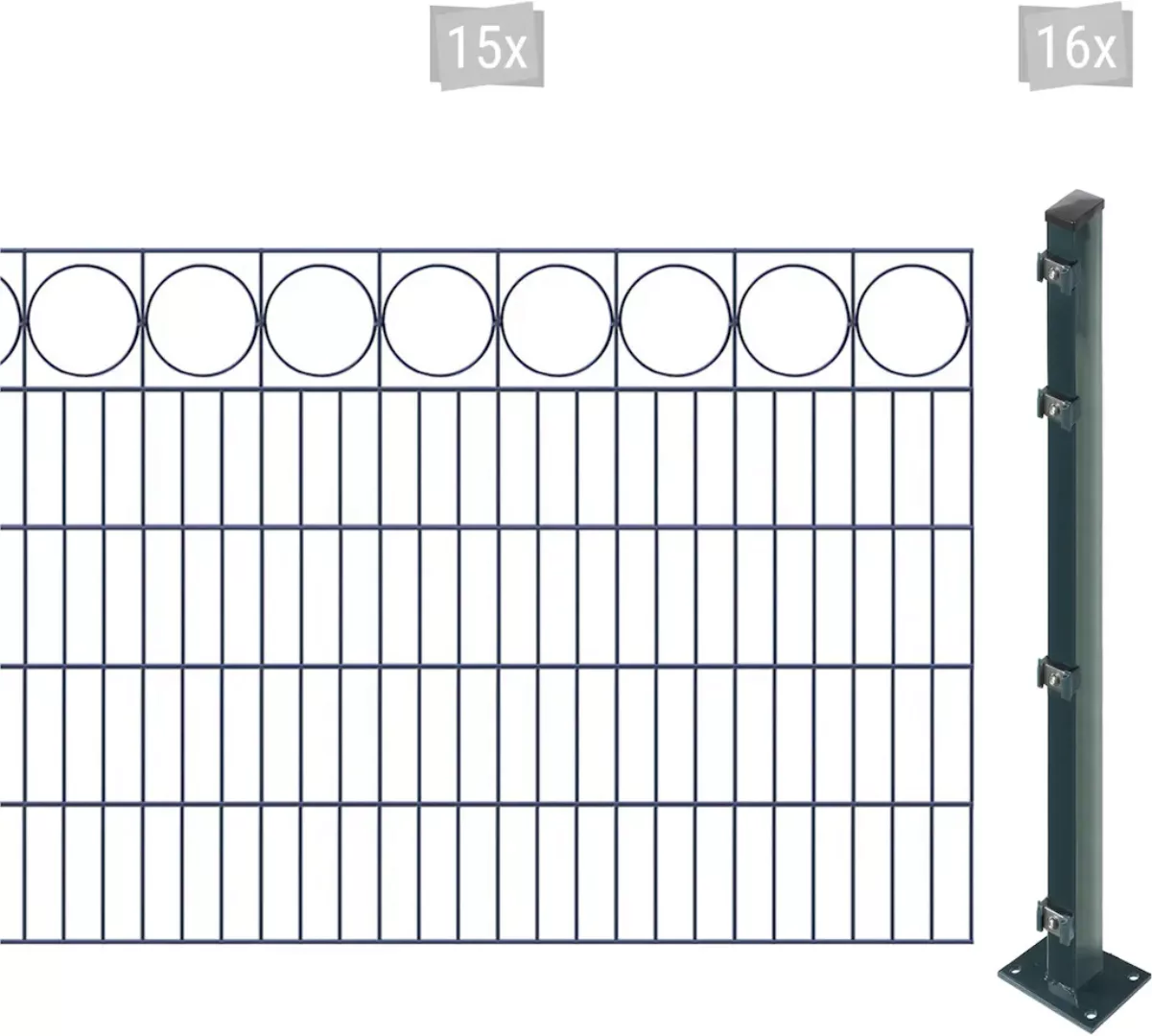 Arvotec Doppelstabmattenzaun "EASY 100 zum Aufschrauben "Ring" mit Zierleis günstig online kaufen