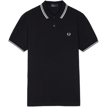 Fred Perry Polo Marine Dunkelblau mit weißen Doppelstreifen - Größe XXL günstig online kaufen