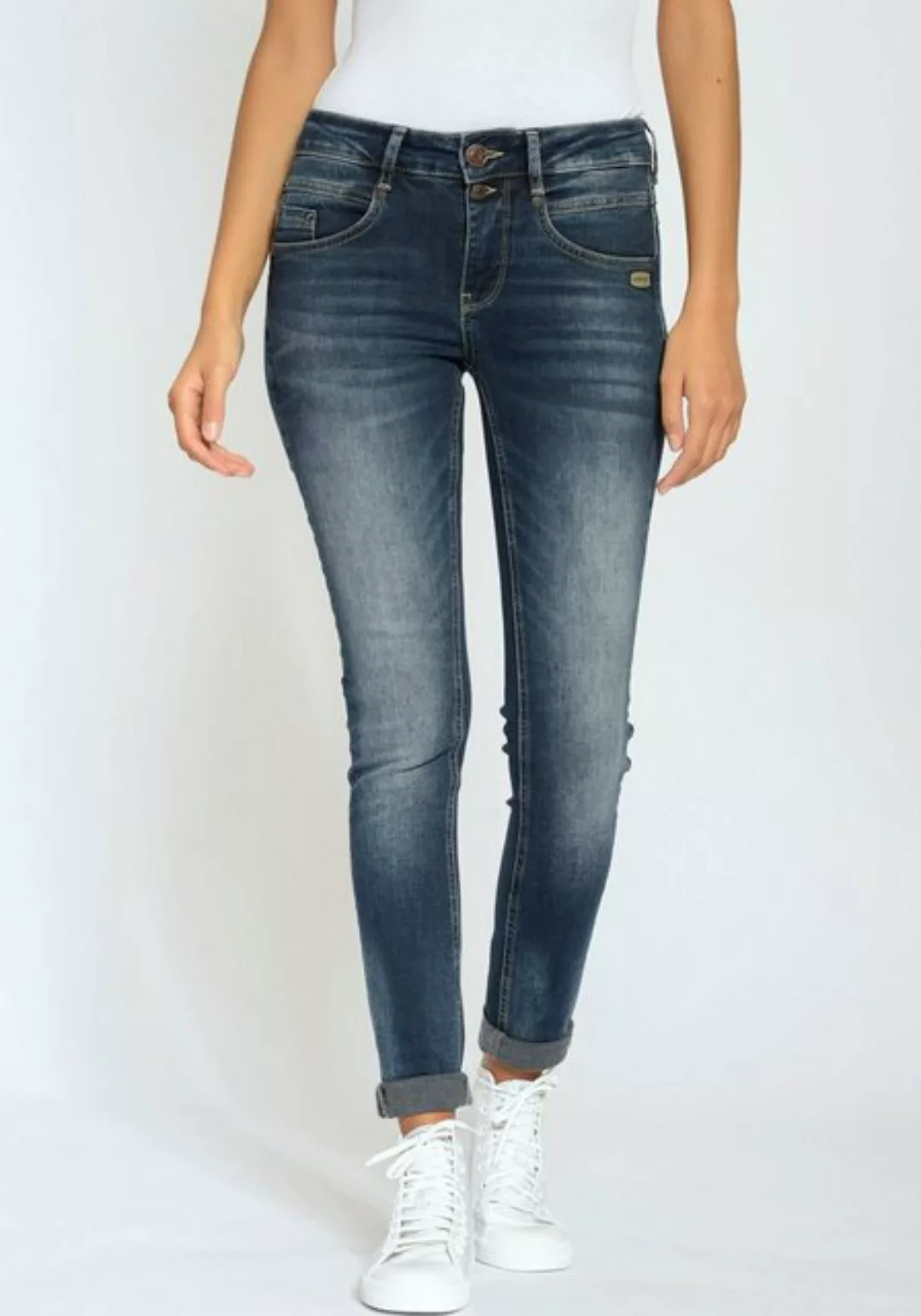 GANG Skinny-fit-Jeans 94MORA mit 3-Knopf-Verschluss und Passe vorne günstig online kaufen