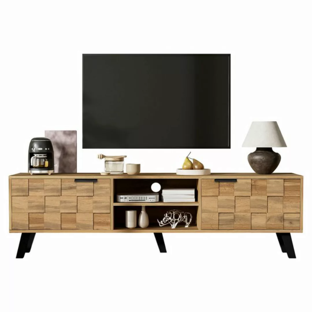 Gotagee TV-Schrank 160,5x35,5x45cm Moderner TV Schrank mit 2 Türen und 2 of günstig online kaufen