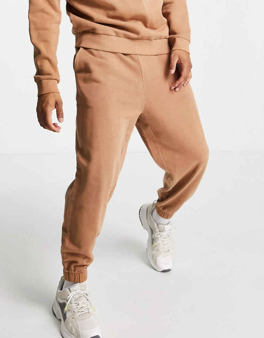 ASOS DESIGN – Oversize-Jogginghose in verwaschenem Braun, Kombiteil günstig online kaufen