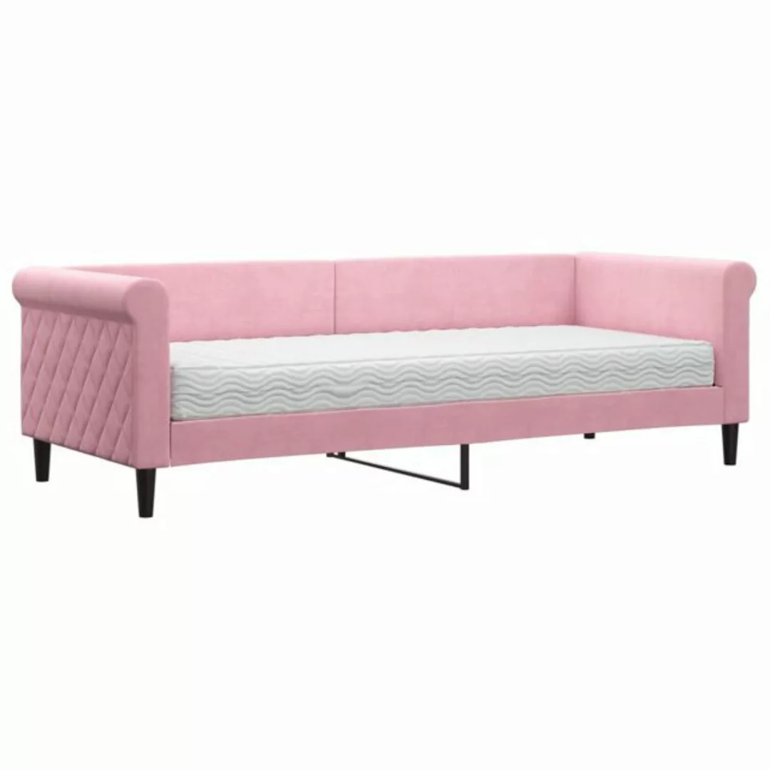 vidaXL Bett Tagesbett mit Matratze Rosa 80x200 cm Samt günstig online kaufen