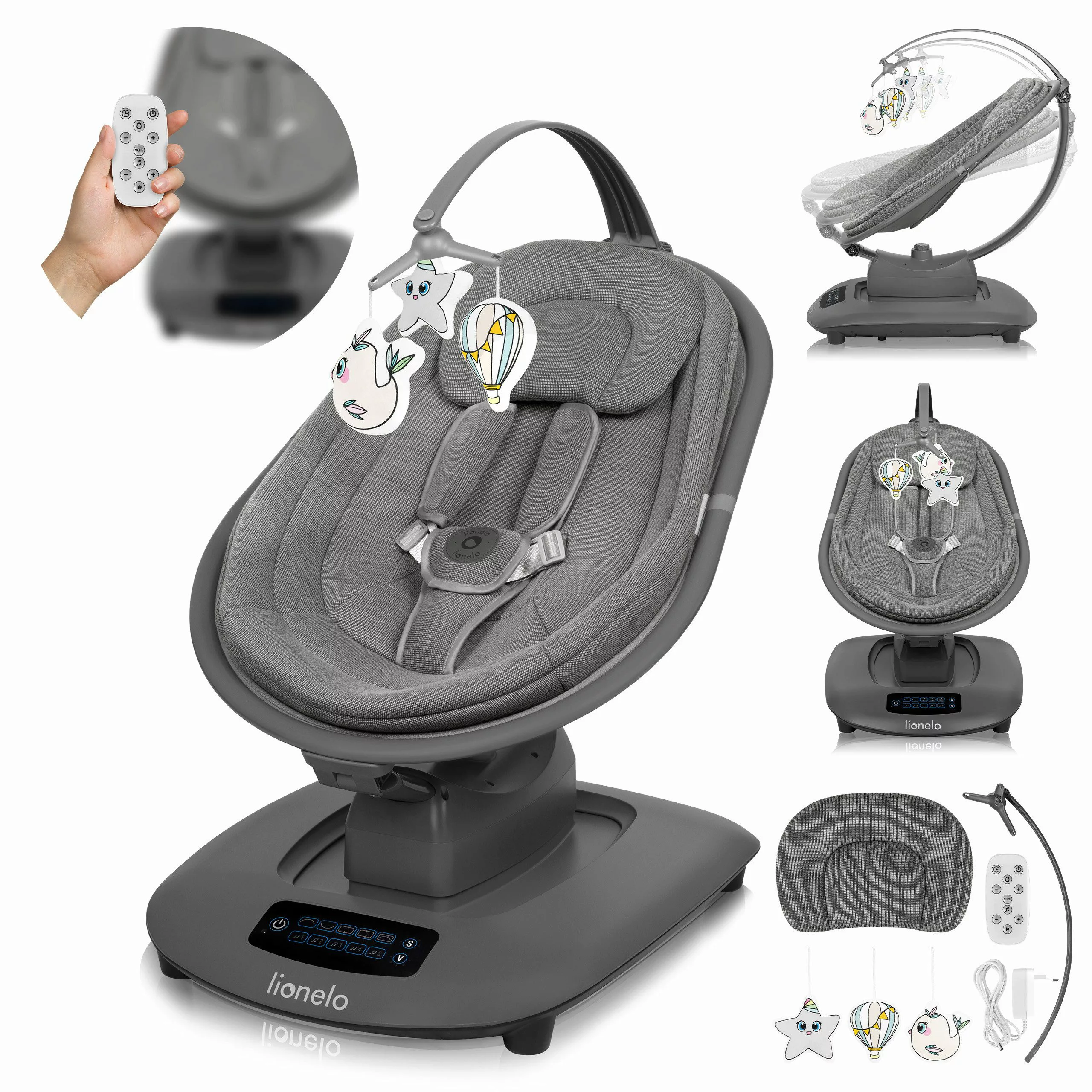 lionelo Babywippe BLOSSOM, 5 Schaukelmodi/180° drehbarer günstig online kaufen