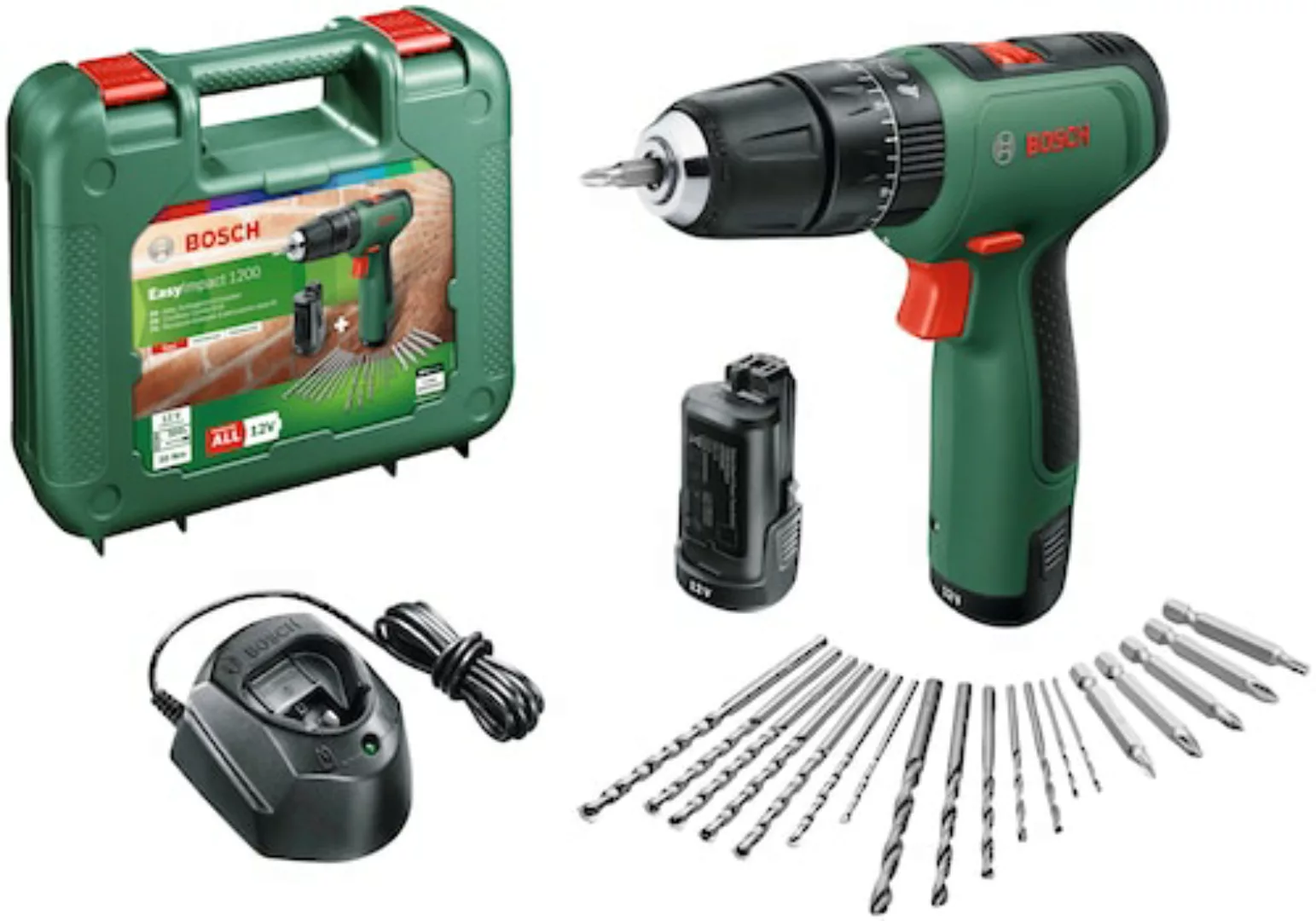 Bosch Home & Garden Akku-Schlagbohrschrauber »EasyImpact 1200«, mit 2 Akkus günstig online kaufen