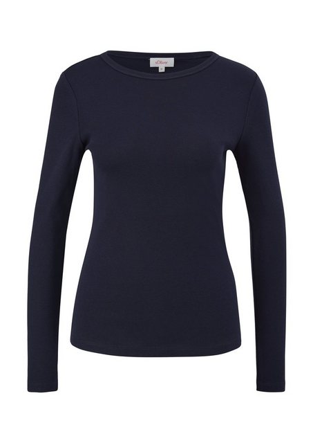 s.Oliver Langarmshirt s.Oliver Longsleeve mit Rippstruktur in Navy (1-tlg) günstig online kaufen