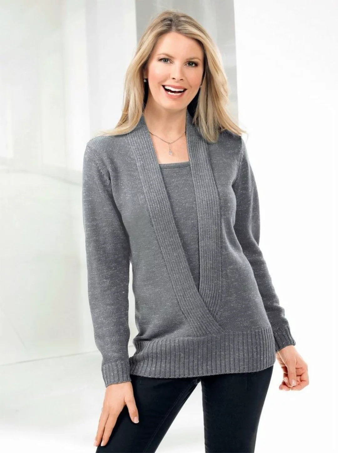 Sieh an! Strickpullover 2-in-1-Pullover günstig online kaufen