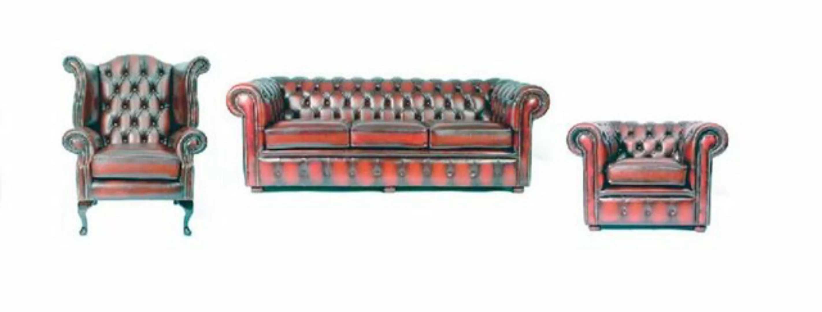 JVmoebel Sofa Luxus Grüne Chesterfield Sofagarnitur 3+1 Sitzer + Ohrensesse günstig online kaufen