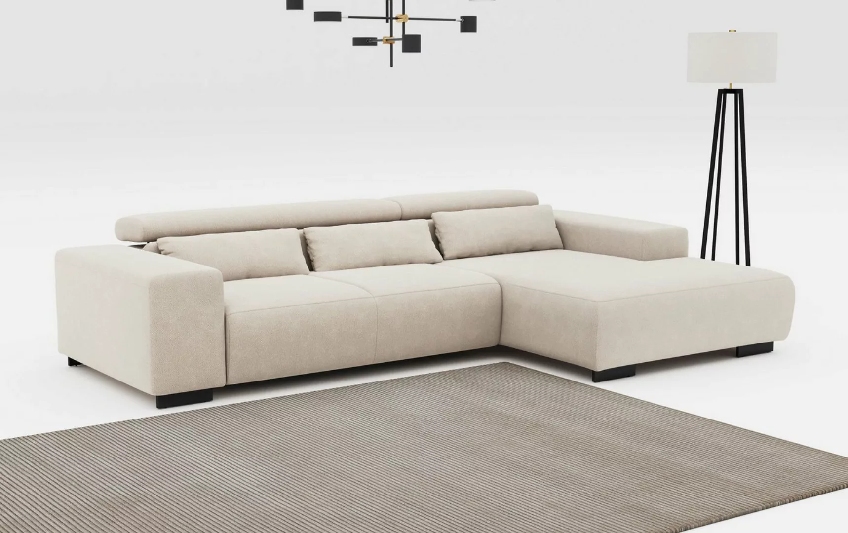 COTTA Ecksofa "Side L-Form, mit Kopfteilverstellung und Zierkissen", option günstig online kaufen