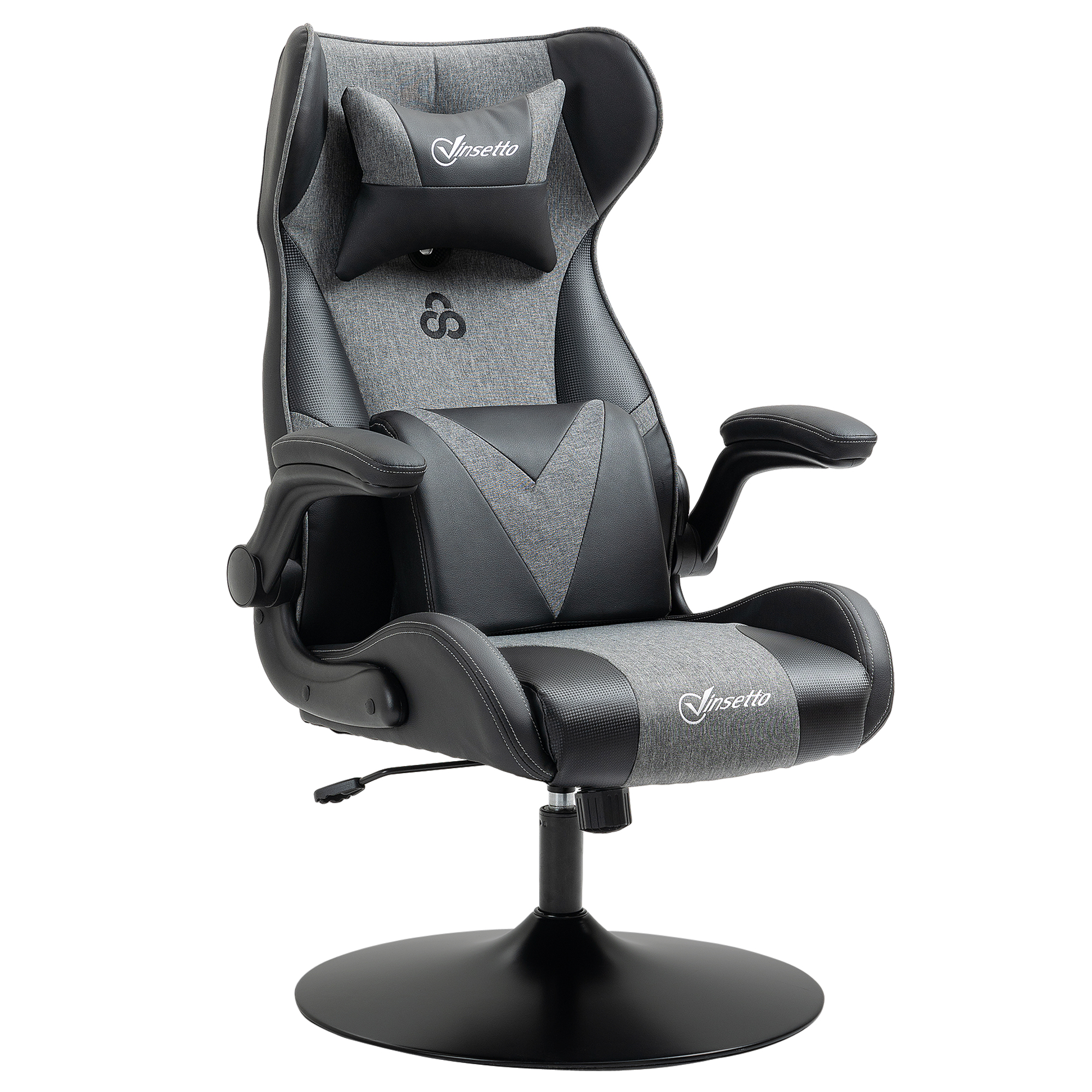 Vinsetto Ergonomischer Gaming-Stuhl mit höhenverstellbarer runder Basis, kl günstig online kaufen