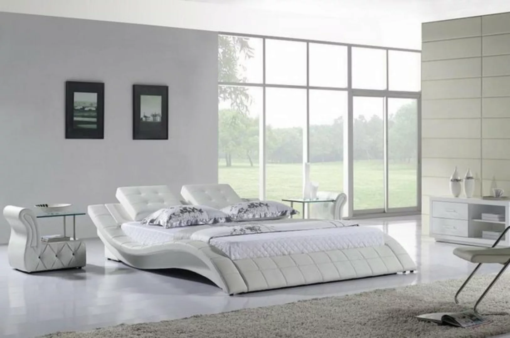 JVmoebel Bett Luxus Doppel Hotel Ehe Betten Holz Schlaf Zimmer Leder Bett günstig online kaufen