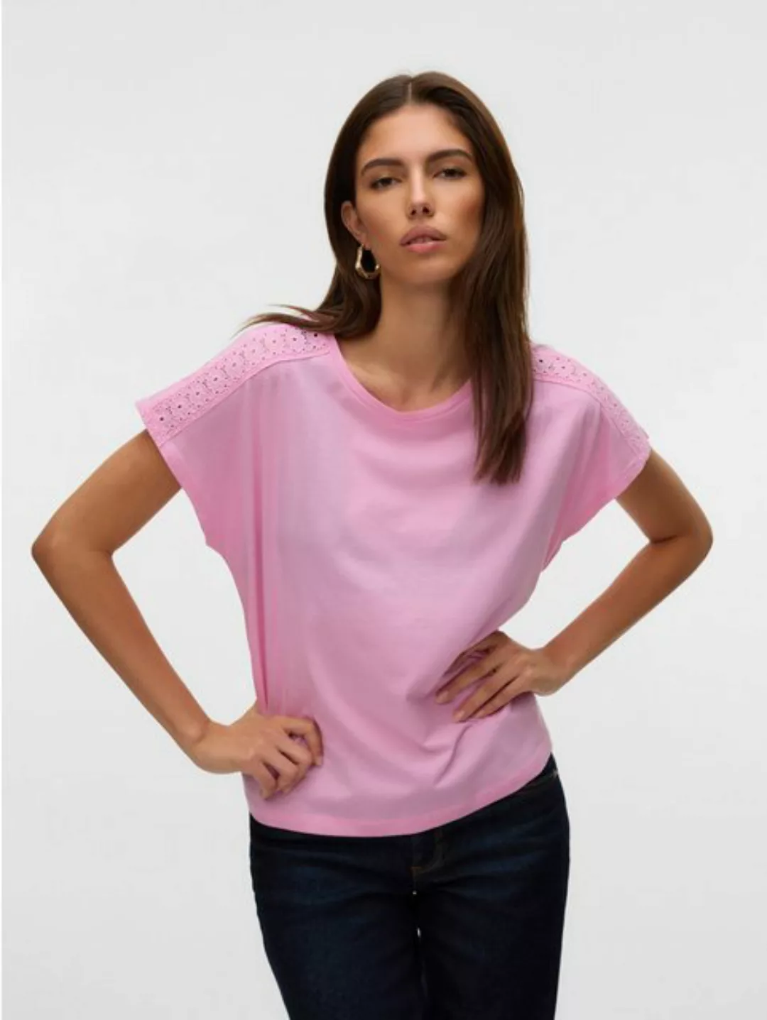 Vero Moda Kurzarmshirt VMEMMY SS LACE TAPE TOP JRS GA NOOS günstig online kaufen