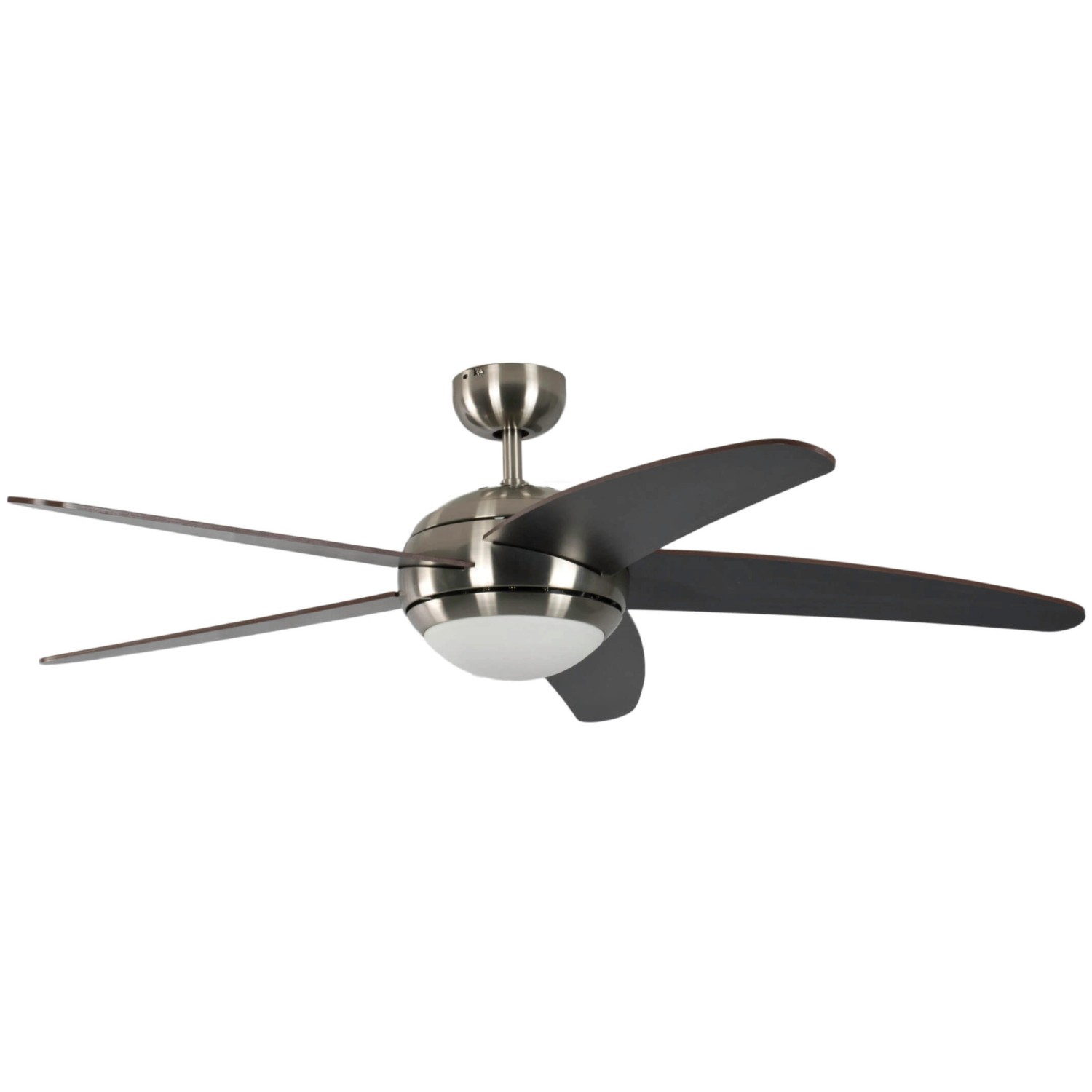 Pepeo Deckenventilator Melton Nickel - Wenge 132 cm mit Beleuchtung und Fer günstig online kaufen