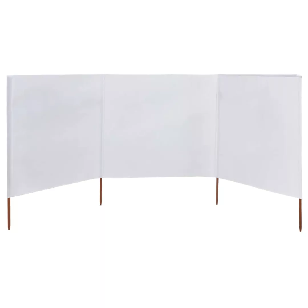 3-teiliges Windschutzgewebe 400 X 120 Cm Weiß günstig online kaufen