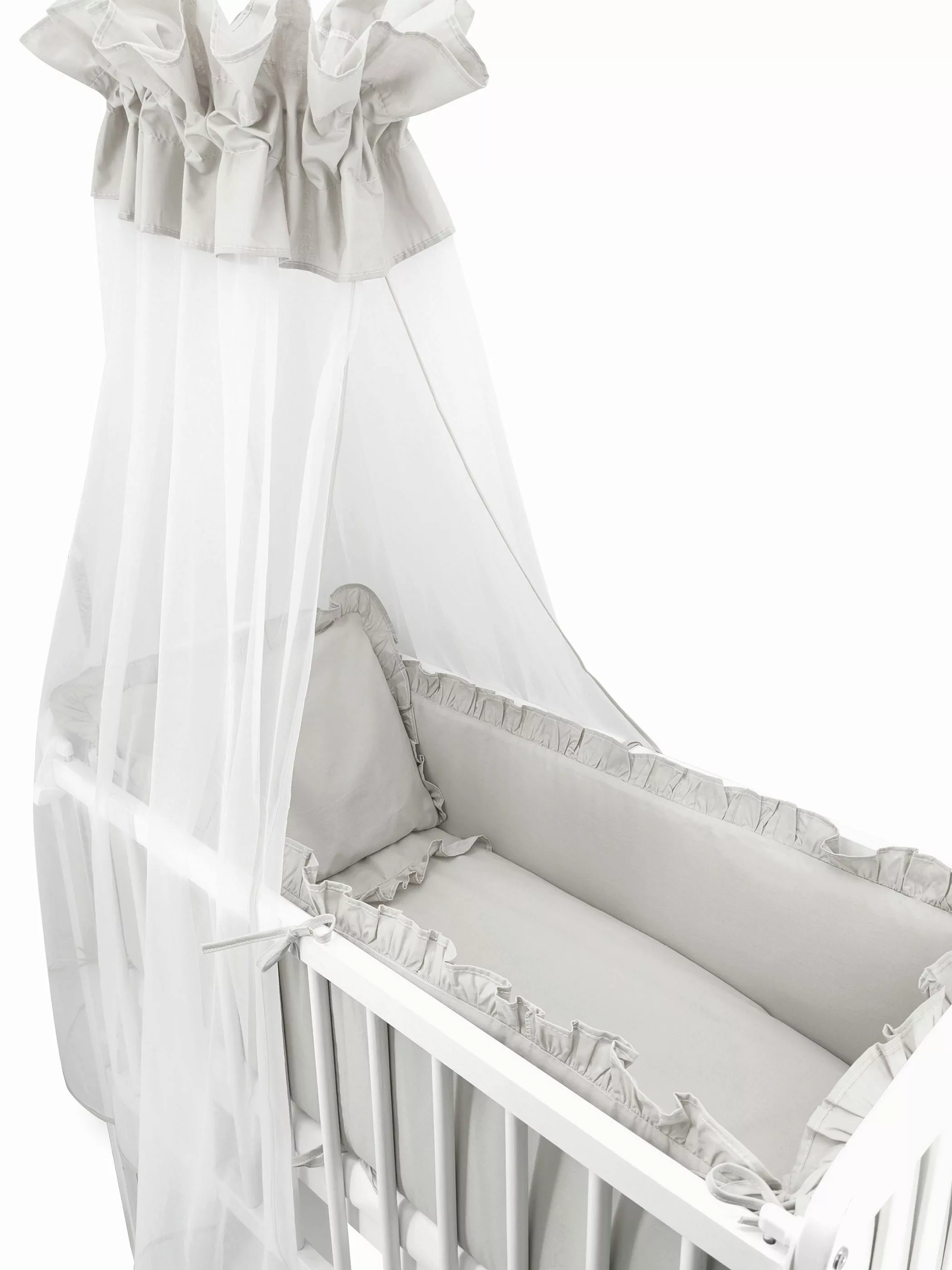 Baby-Delux Beistellbett Babybett Royal Grau Rüsche, günstig online kaufen