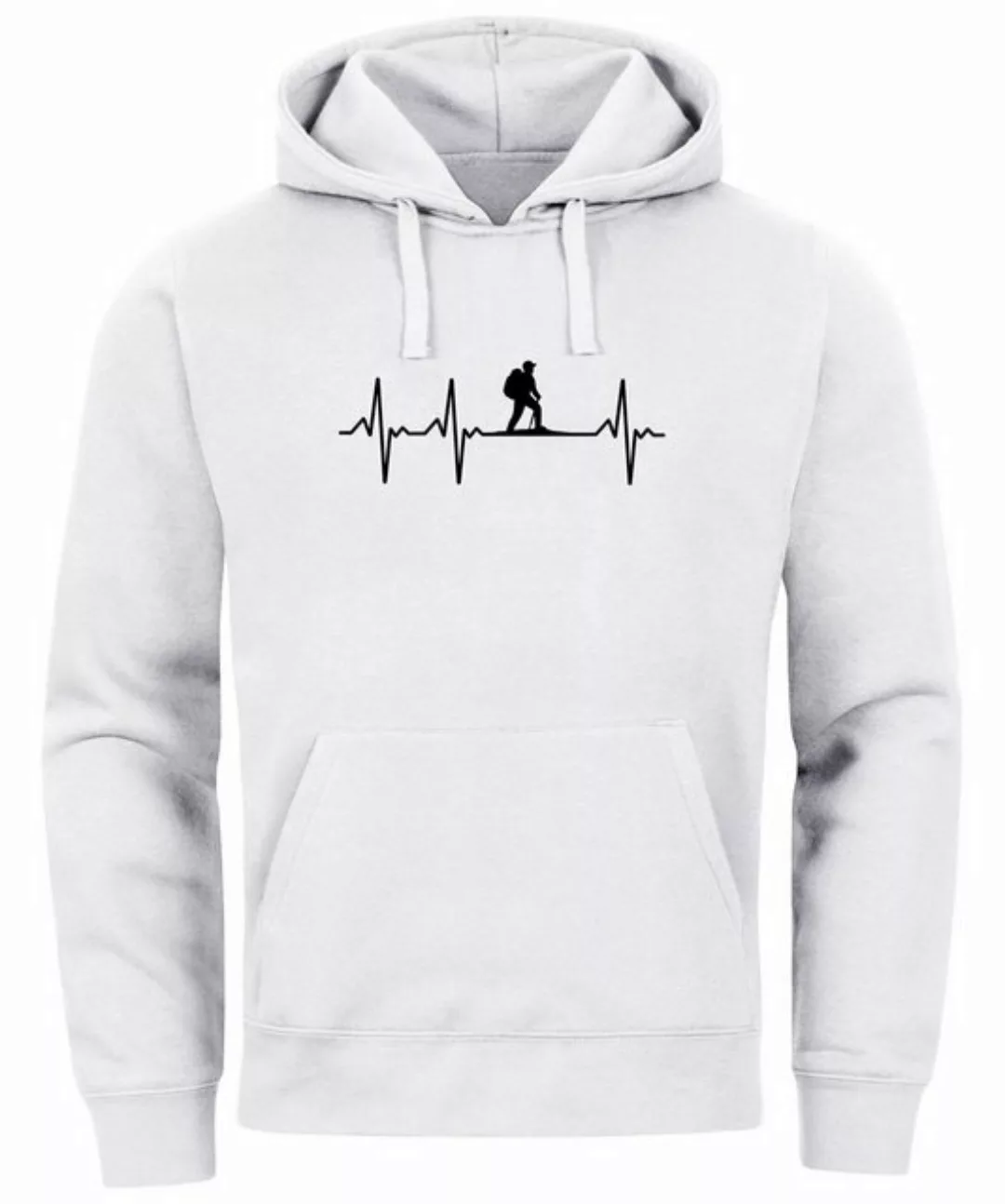 Neverless Hoodie Hoodie Herren Print Wanderer Herzschlag Outdoor Natur Moti günstig online kaufen