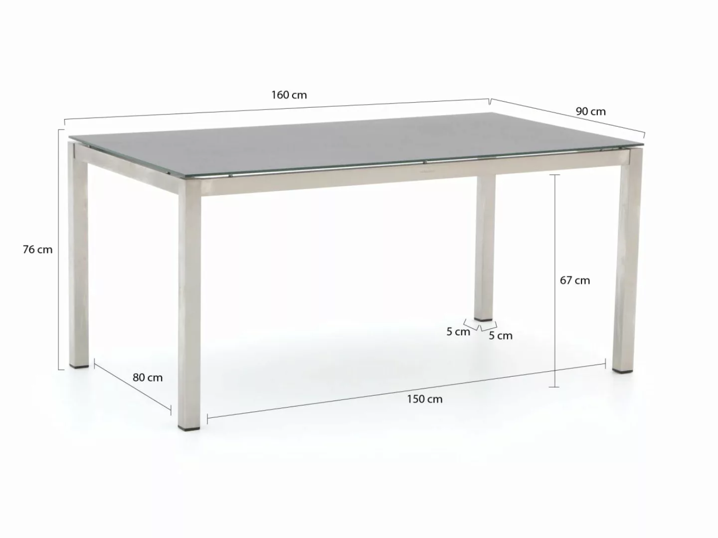 Bernstein Freiburg Gartentisch 160x90x76 cm günstig online kaufen