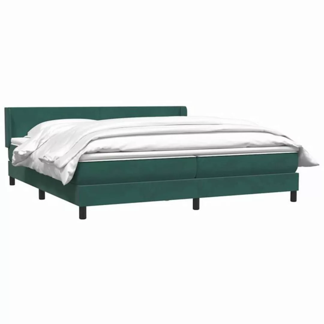 vidaXL Bett Boxspringbett mit Matratze Dunkelgrün 180x210 cm Samt günstig online kaufen