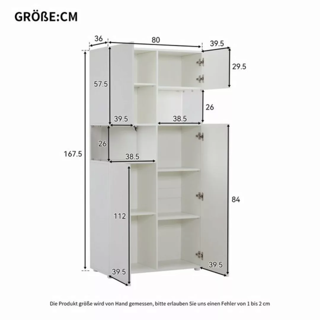 Ulife Vitrine mit LED-Beleuchtung – Hochschrank aus transparentem Acryl in günstig online kaufen