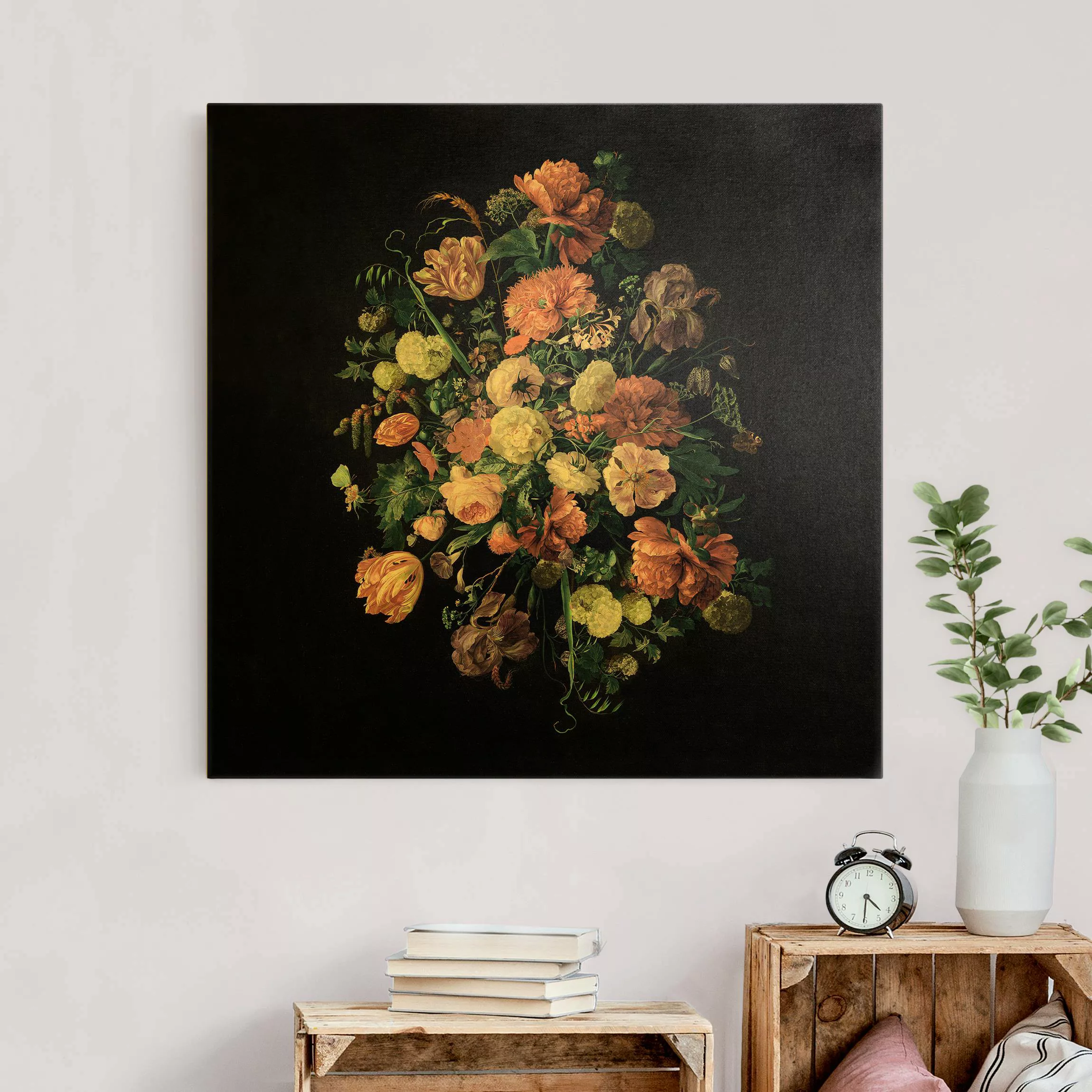 Leinwandbild Gold Jan Davidsz de Heem - Dunkles Blumenbouquet günstig online kaufen