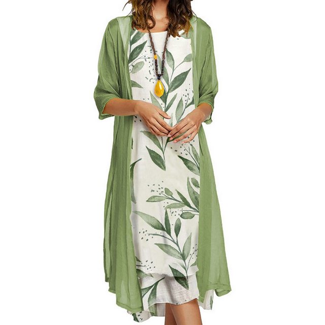 KIKI Druckkleid Damen-Sommerkleid aus Chiffon, florales Maxikleid günstig online kaufen