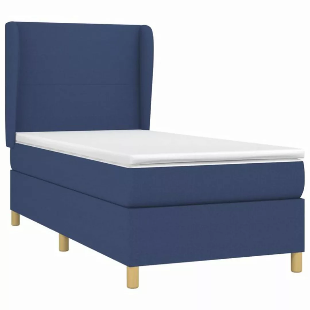 vidaXL Boxspringbett mit Matratze Blau 90x190 cm Stoff1372722 günstig online kaufen