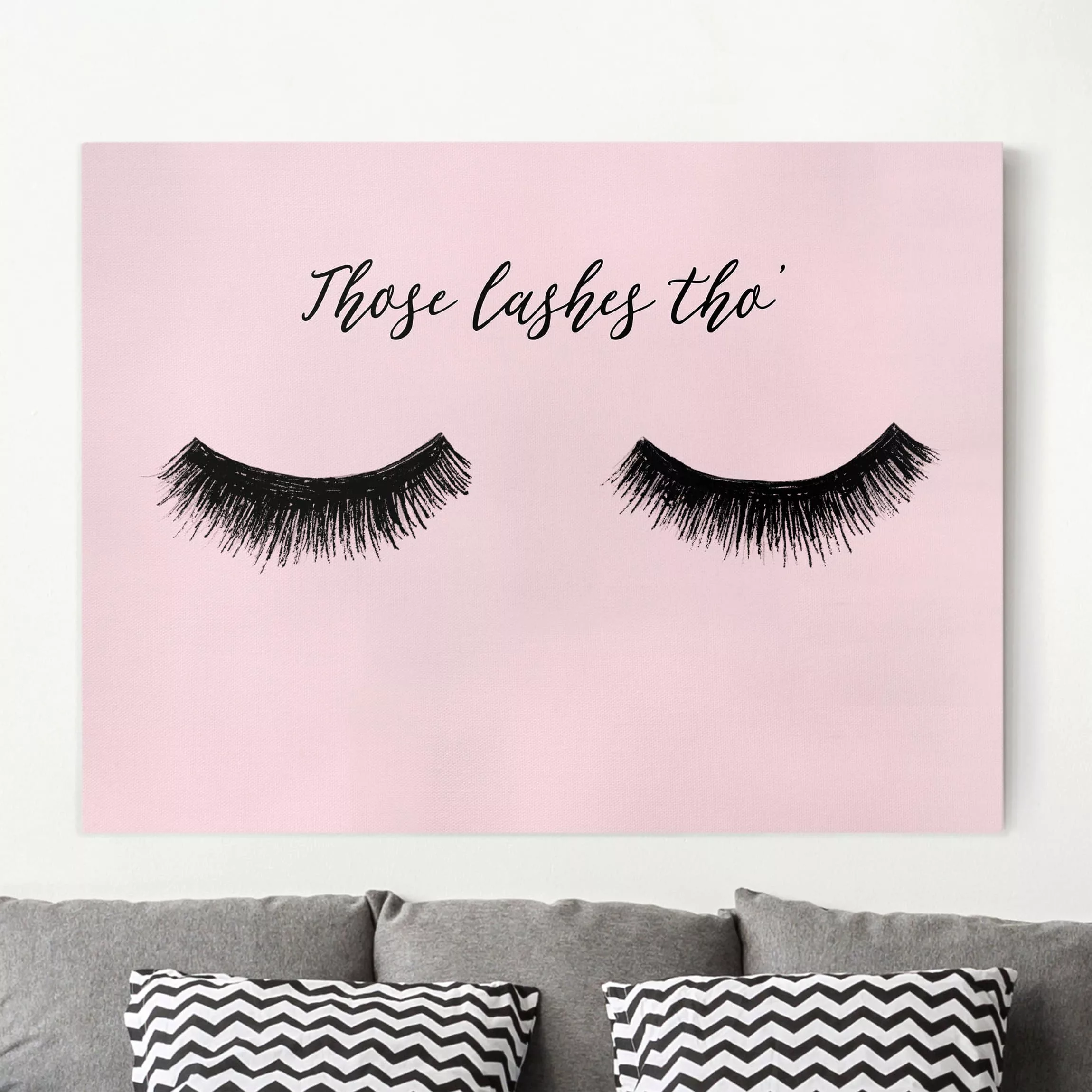 Leinwandbild Spruch - Querformat Wimpern Chat - Lashes günstig online kaufen