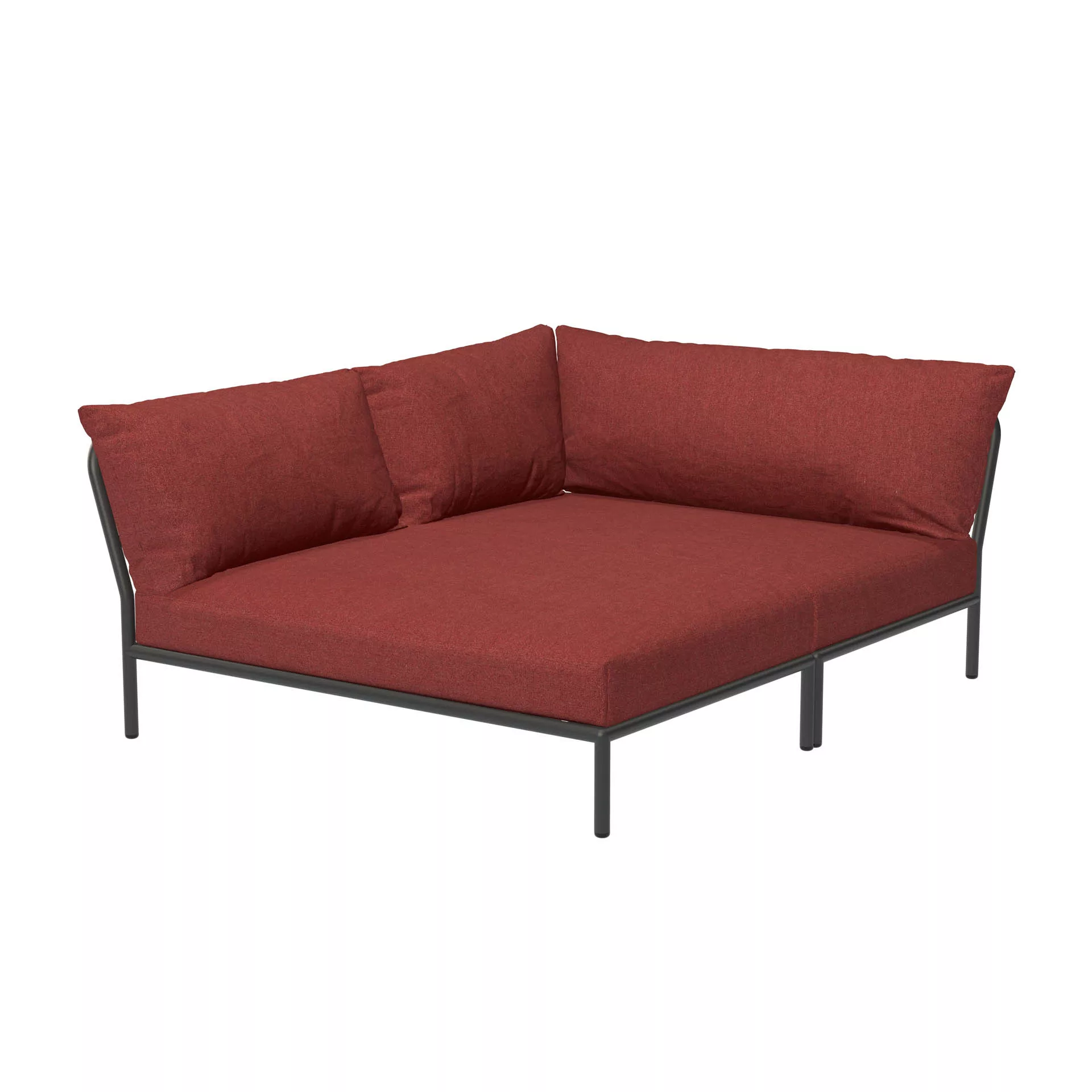 LEVEL2 Outdoor Eck-Sofa Lounge-Modul 5 Scharlachrot Dunkelgrau Links günstig online kaufen