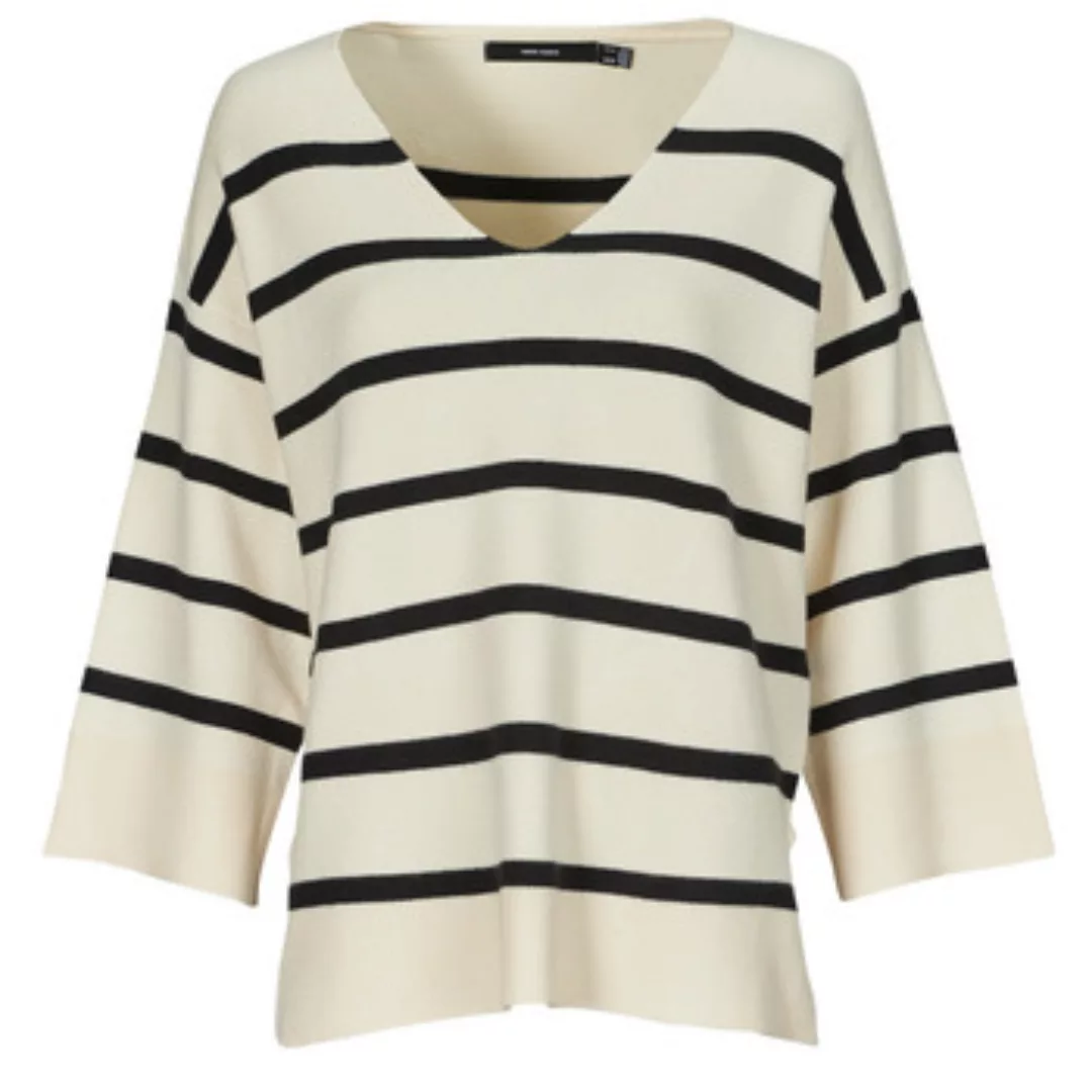 Vero Moda V-Ausschnitt-Pullover "VMSABA 3/4 V-NCK STRIPE PULLOVER GA NOOS" günstig online kaufen